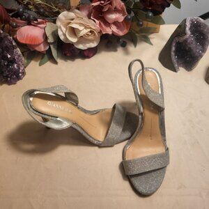 Giana Binni Silver Sparkle Heels